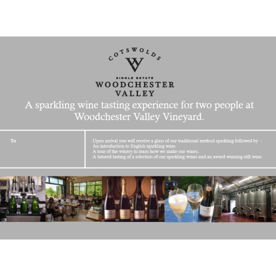 Sparkling Wine Tour & Tasting Gift Voucher for Two ( including postage)